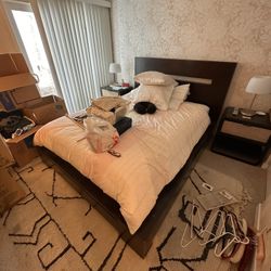 Queen  Bed Frame With Dresser