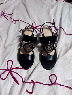 Black Leather Strappy Heeled Sandals