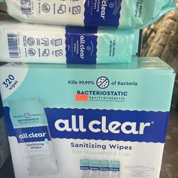 All Clear Sanitizing Wipes 320 Ct Clearance