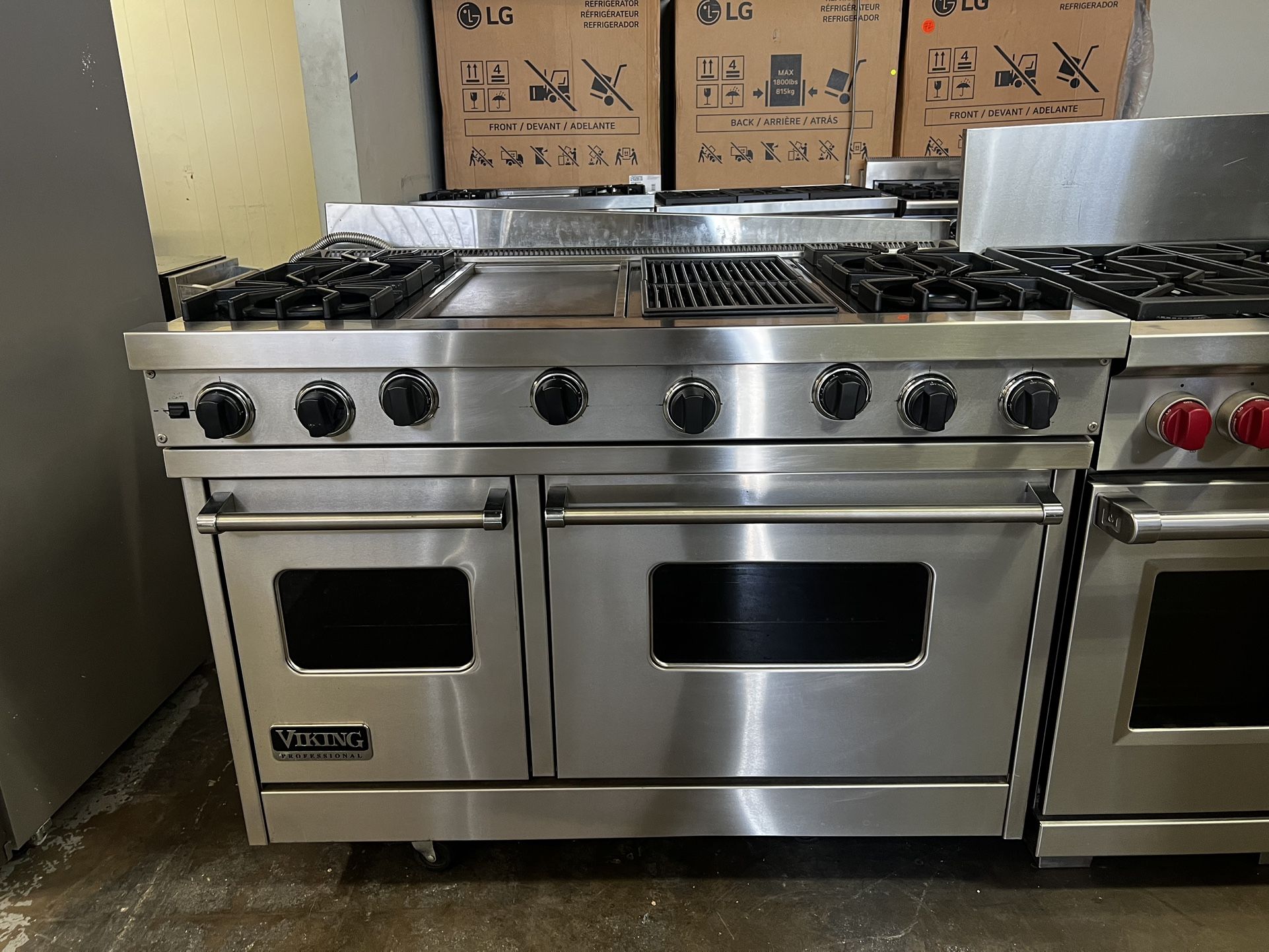 Viking 48”Wide Gas Range Stove With Grill And Griddle