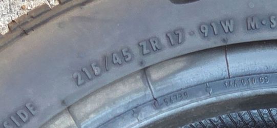1 tire 215/45/17 continental control contact sport plus