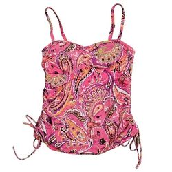 Lands' End Tankini Swim Top Paisley Womens size 8