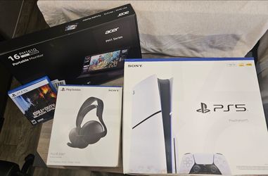 PS5 Slim 1TB Disc Complete Gaming Bundle – incl., DualSense controller, PULSE Elite headset, Acer monitor + Black Ops 7