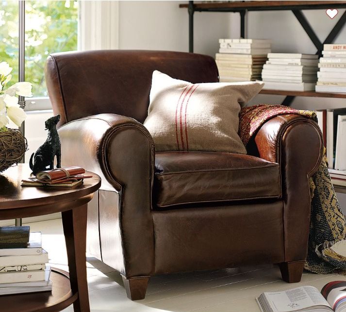 Pottery Barn Manhattan leather armchair