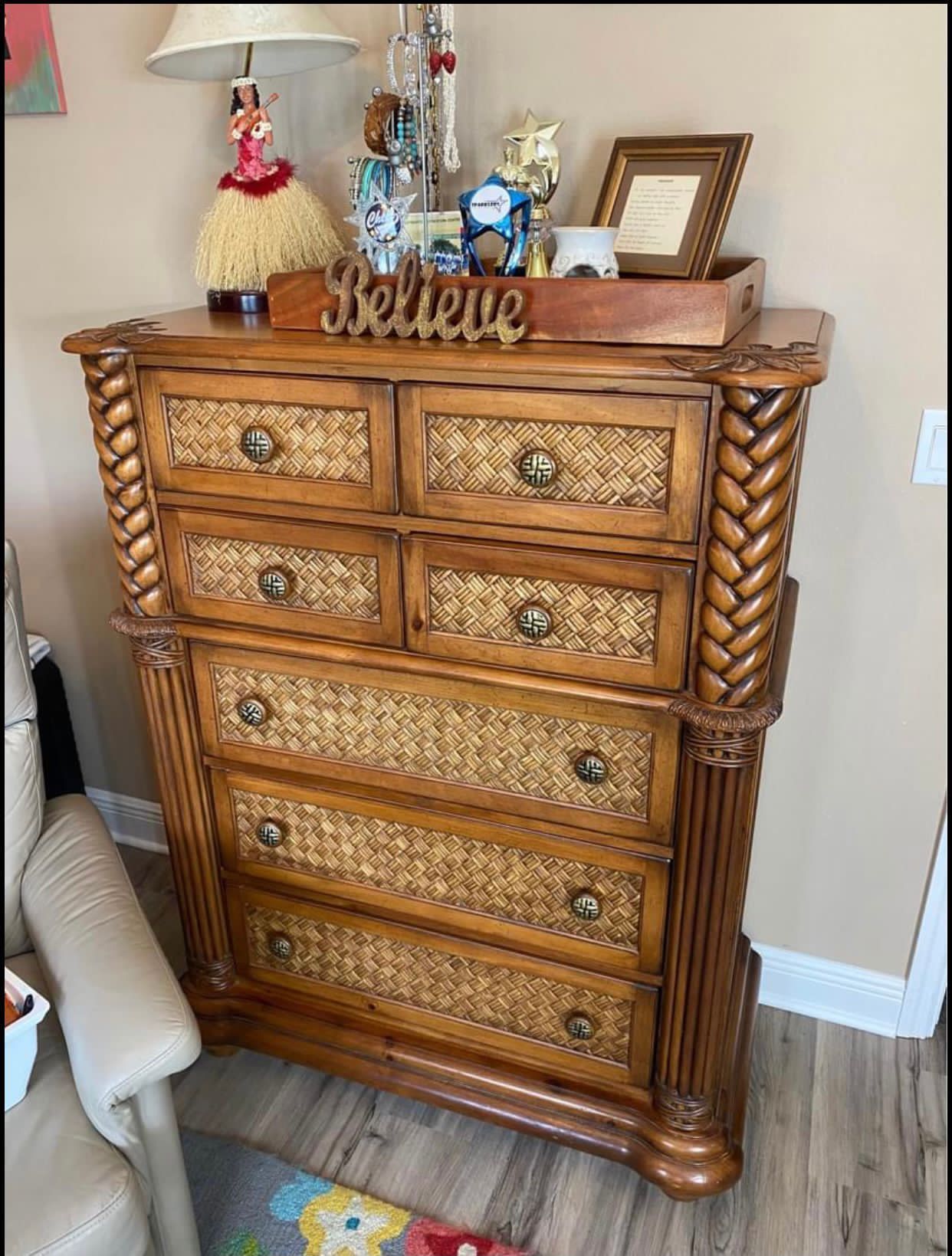 Beautiful Tommy Bahama Style Tall Chest 