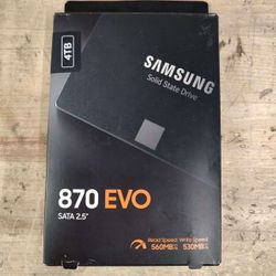 SAMSUNG 870 EVO Solid State Drive, SATA 2.5", 4tb, 560mb/s Read - 530mb/s Write Max 