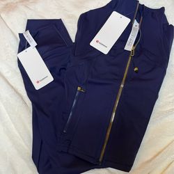Lulu lemon navy blue and gold set