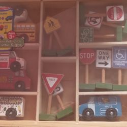 Wooden Vehicles And Traffic Signs
