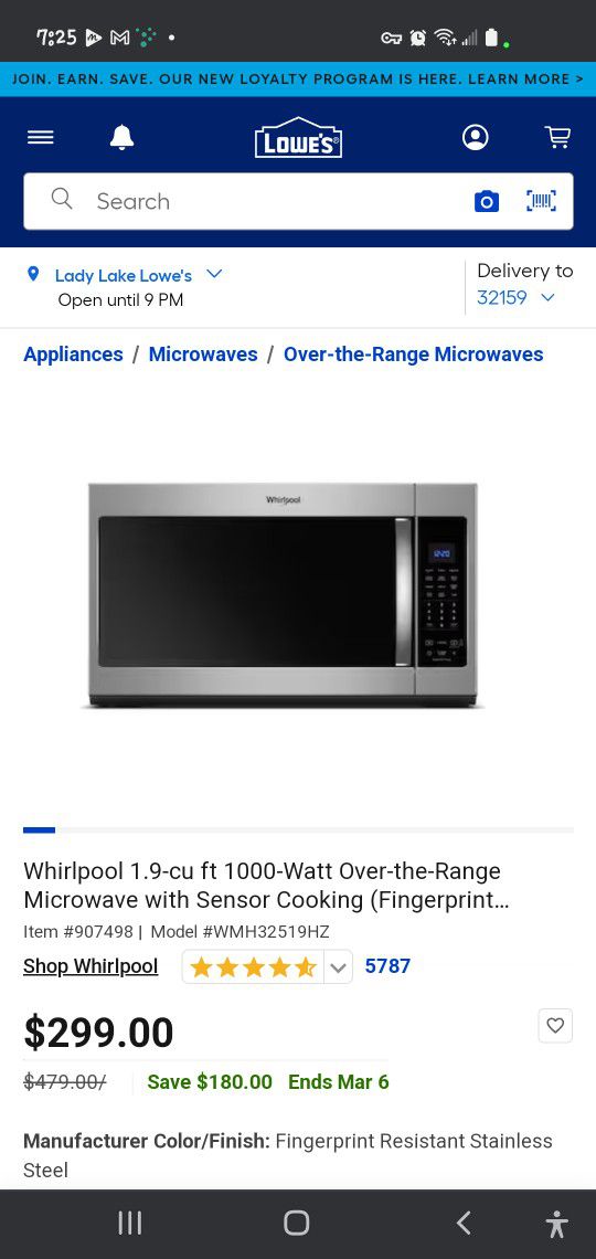 Whirlpool Microwave Vented
