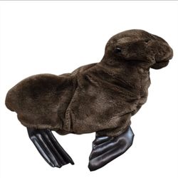 Folkmanis Folktails Brown Sea Lion Hand Puppet Plush 14" Stuffed Animal Pleather