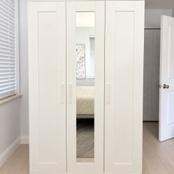 BRIMNES Wardrobe with 3 doors, white 