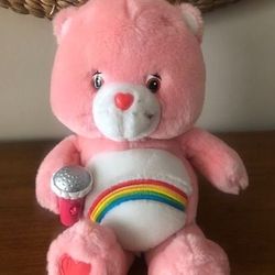 CARE BEARS PINK CHEER "JOKE TELLING" ANIMATED HEAD MOVES WHEN TALKING PLUSH BEAR