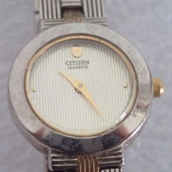 💛🪩Rare Unique Vintage CITIZEN Gold-Silver Ladies Watch Woven Band 90’s💛🪩 