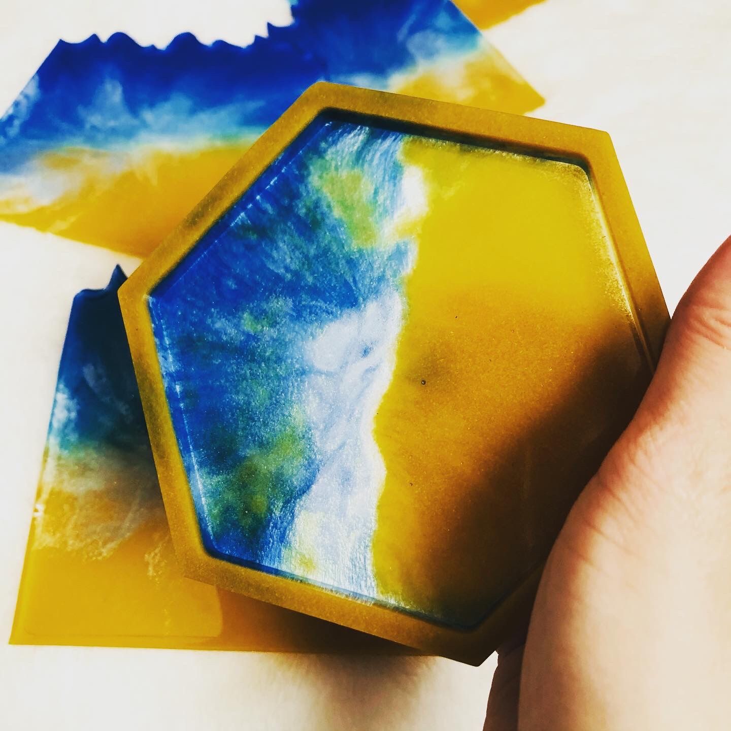 Epoxy Resin Beach Themed Coaster Set Of 4