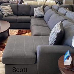❗Brand New Ashley Couch 🛋️ Ambee Slate Sectional Oversized 