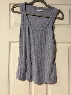 Gray Ribbed Knit Tank Top