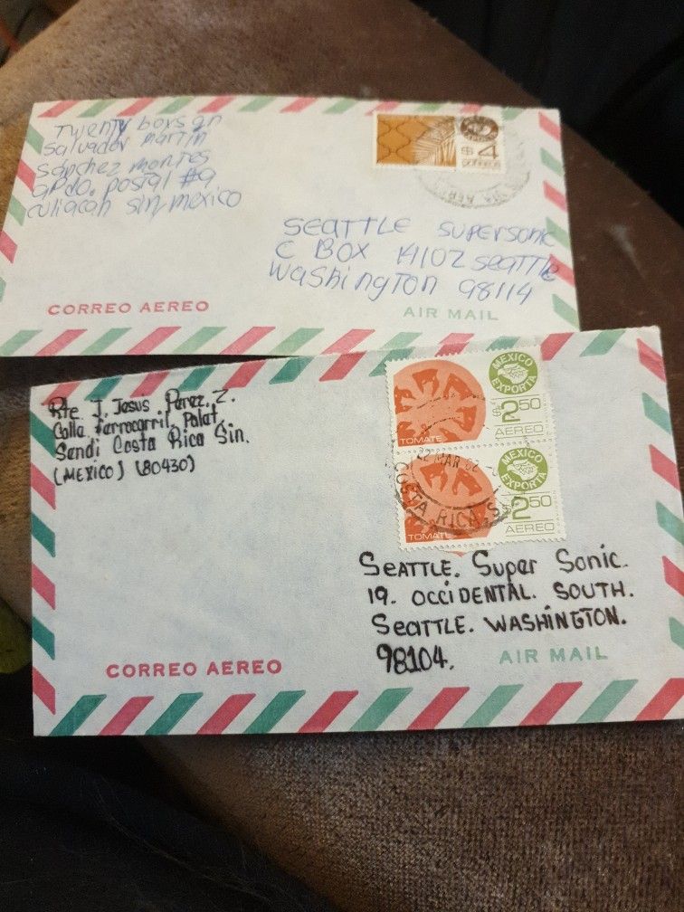 2 Vintage Super Sonic Envelopes From Mexico