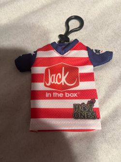 Jack in the Box Hot Ones Mini Jersey Keychain Collectible – $20