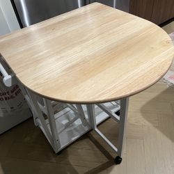 Extendable Rolling Table W/ 2 Stools