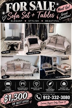 Sofa set + Tables
