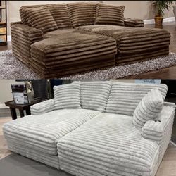 NEW DOUBLE CHAISE COMFREY Sectional Sofa 