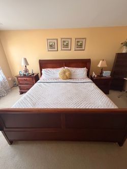 King Size Wooden Bedframe and Mattress