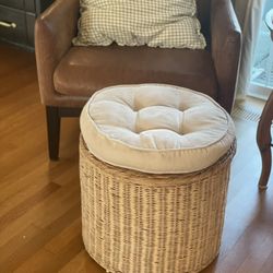 Wicker Storage Ottoman