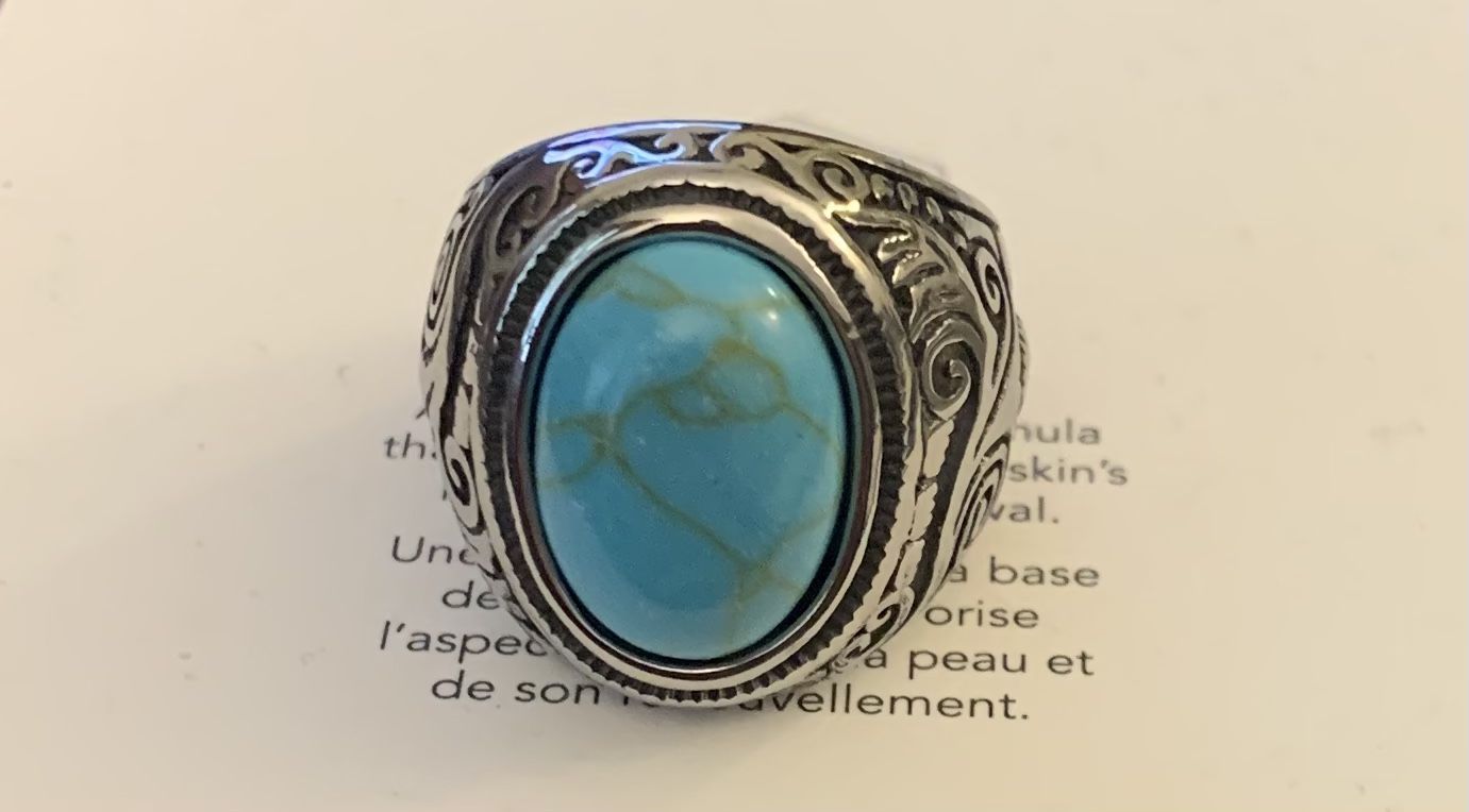 High Quality 316 L Stainless Steel Turquoise Ring