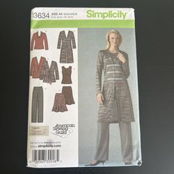 Simplicity Sewing Pattern 3634 Size 10-18 2007