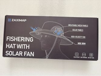 ZAXIMAP  Solar Fan Hat with Steel Brim for Men Women UPF 50+ Garden Outdoor Fishing Beach Essential