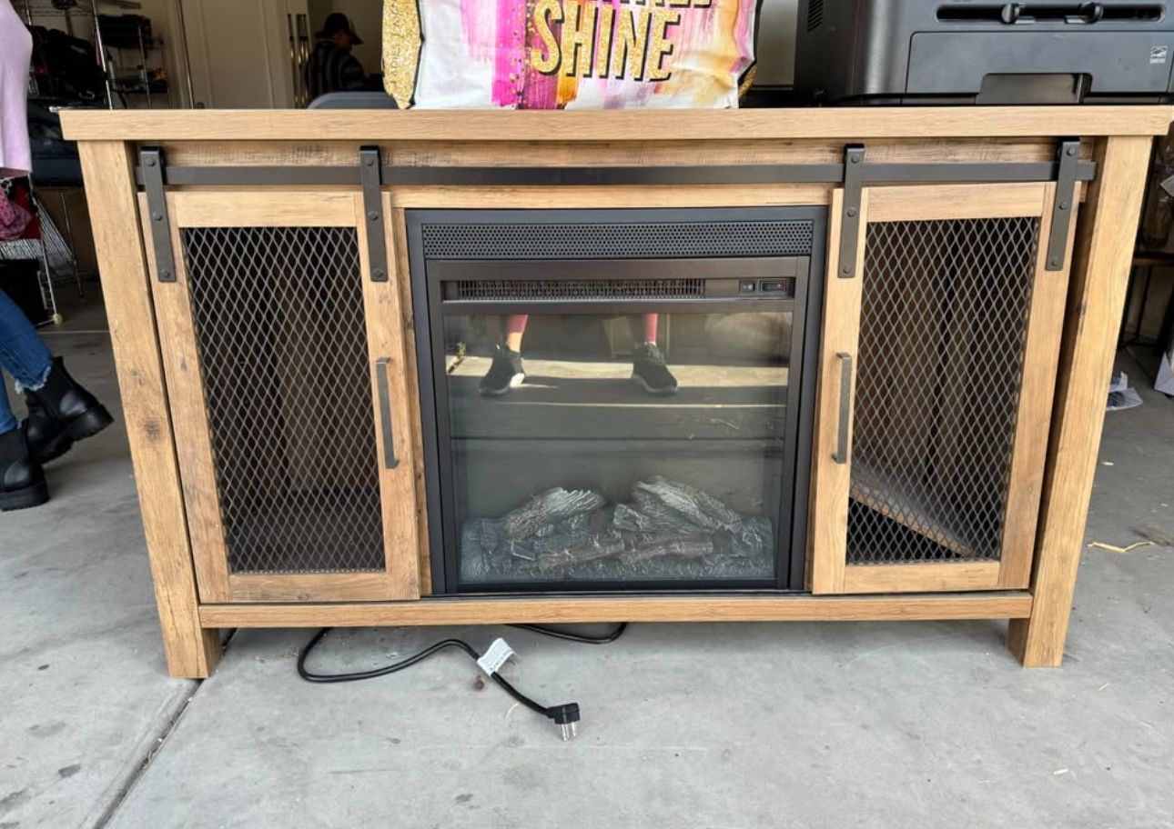 48” Farmhouse Electric Fireplace TV Stand