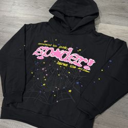 Sp5der Pink V2 Hoodie- Medium