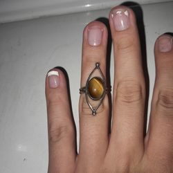 Tigers Eye Silver Ring