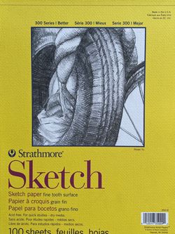 Strathmore 300 Series Sketch Paper Pads - 9x12"; 100-sheet pad - 9X12" Pad: 100