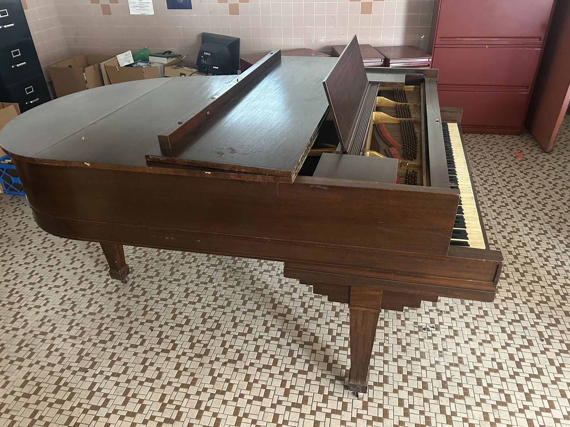 Chas M Stieff Grand Piano Brown VINTAGE