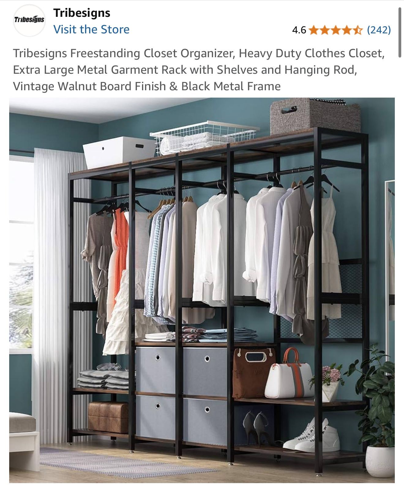 Closet Storage Rack For Clothes Very Sturdy
