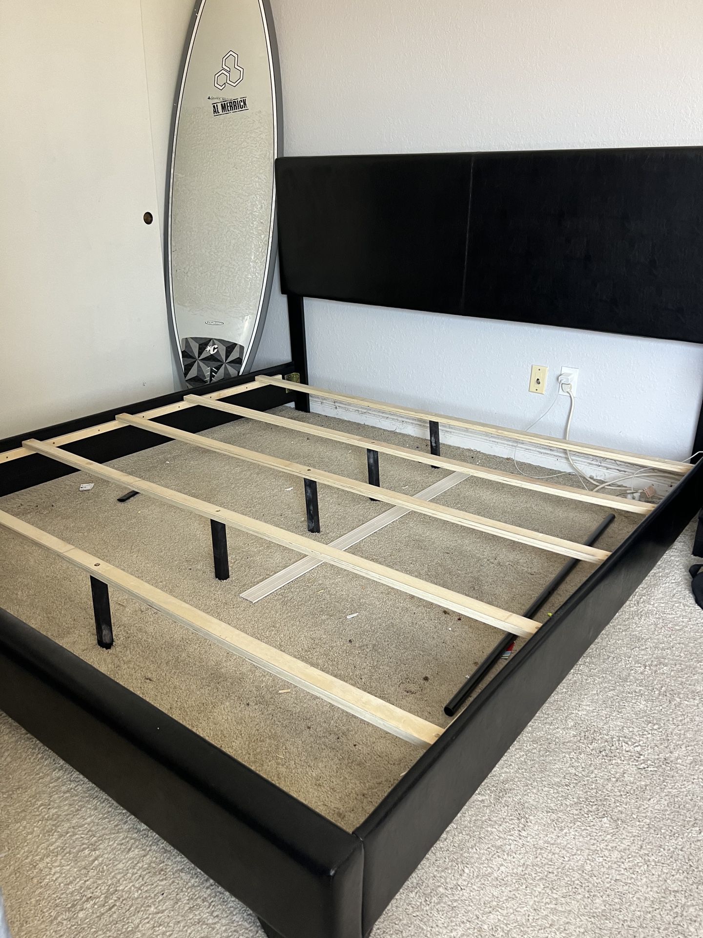 King Bed Frame With 2 Nightstands & Dresser. 