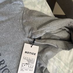 Gray cotton hoodie with relaxed fit