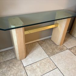 Glass sofa table