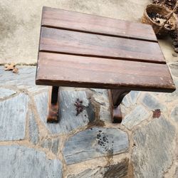 Beautiful Heavy Vintage Wood Side Table / Bench