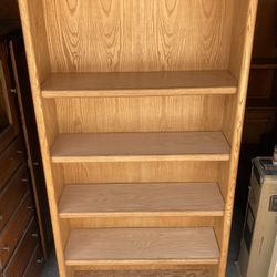 Oak 5 Tier Bookcase / Bookshelf / Storage Display Shelving 