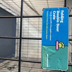 Folding Double Door Dog Crate $20