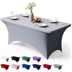 Trlyc 1 Pack 6FT Spandex Table Cloth - 72 x 30 Inch Rectangular Stretch Tablecloth, Wrinkle Resistant Scretch Table Cover for Wedding, Party, Banquet,