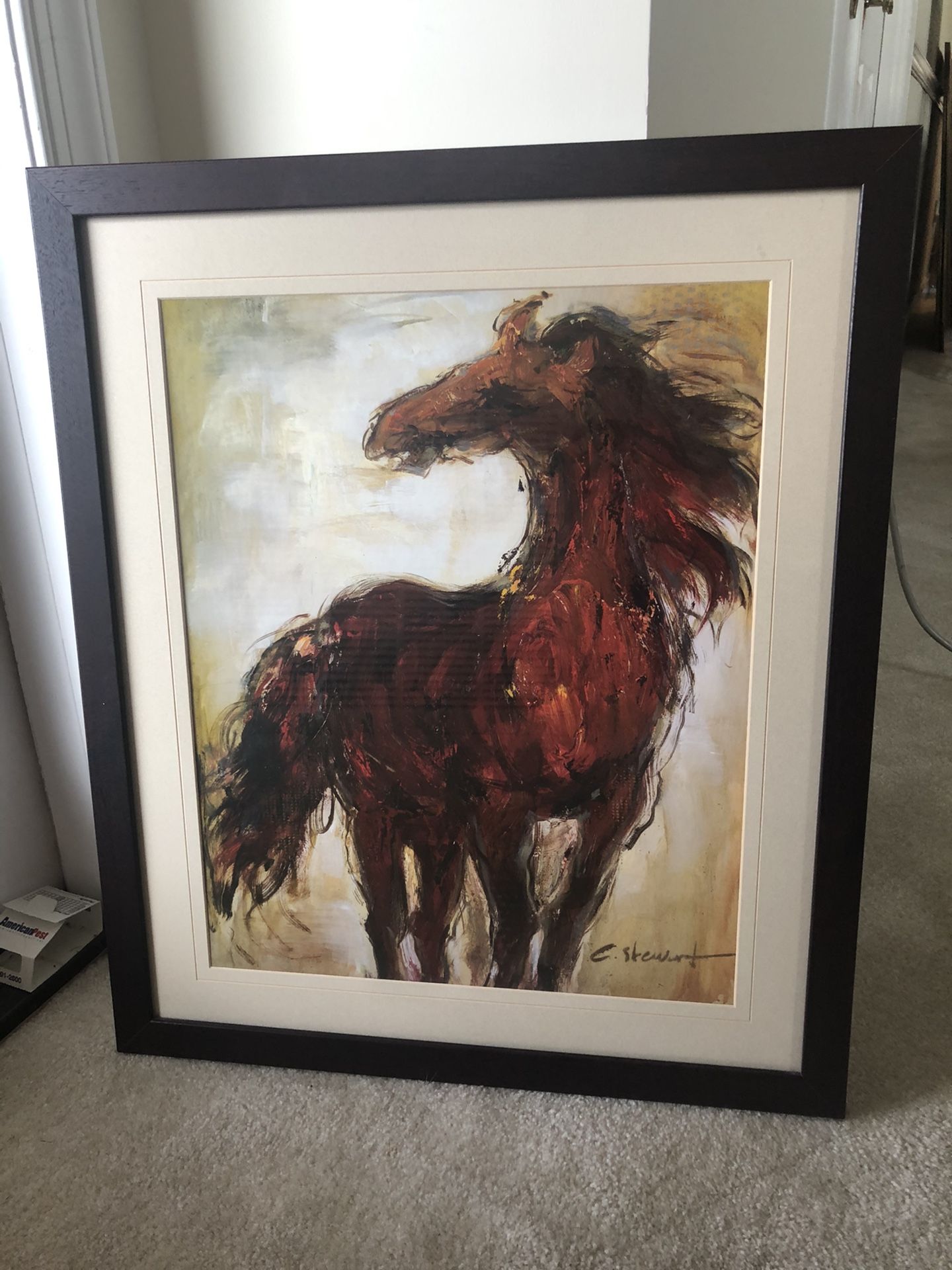 Framed Horse Painting Print