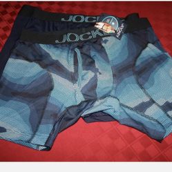 2 MENS JOCKEY RAPIDCOOL ODOR FIGHT BOXER BRIEFS NAVY & TEAL SMALL OR MEDIUM