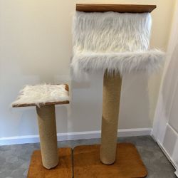 Two Custom Wooden Cat trees