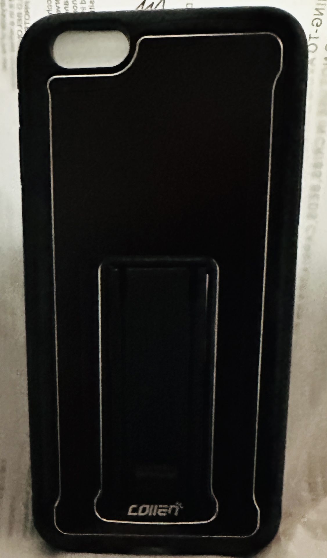 Colleen iPhone 8 Plus Case With Kick Stand New Black With Silver Tone Accent