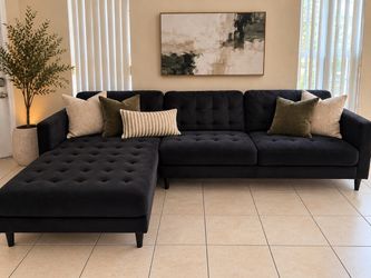 Dark Grey Sectional Sofa w/ Chaise – 2 Piece – $300 OBO