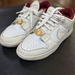 Nike Dunk Low Retro White Sneakers Size 10.5 Sisterhood DV1160 GUC Womens