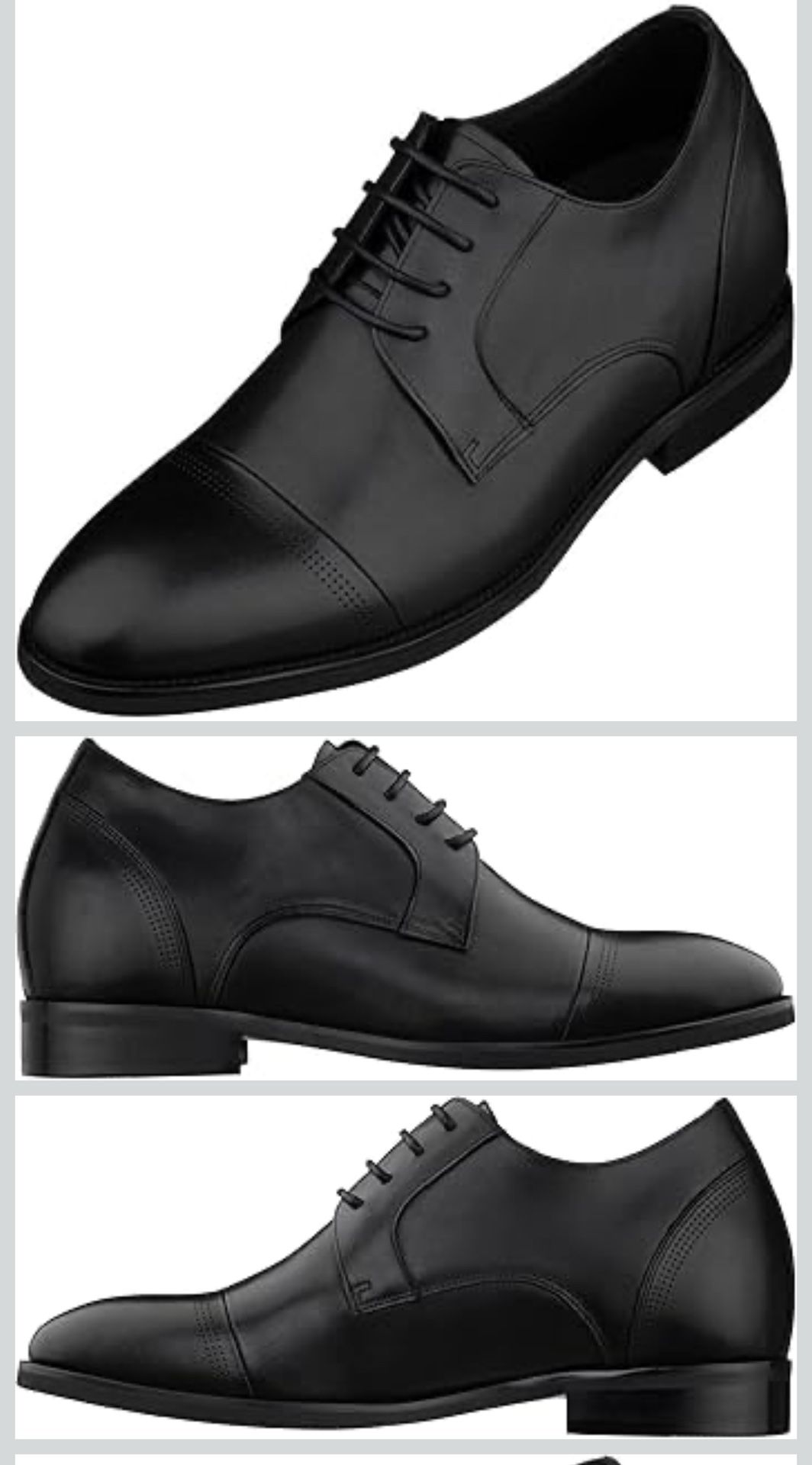Men\'s Black Leather Lace-Up Derby with Decorative Toe Perforation Men main image 3